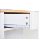 Carrello da Cucina 3 Ripiani Cassetto e 1 Anta in Legno 66x39,5x86,5 cm  Bianco