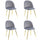 Lot de 4 Chaises 50x45x80 cm en Tissu Velours Pieds Gris Or