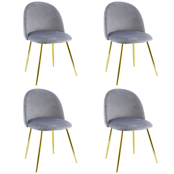 Lot de 4 Chaises 50x45x80 cm en Tissu Velours Pieds Gris Or sconto