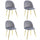 Lot de 4 Chaises 50x45x80 cm en Tissu Velours Pieds Gris Or