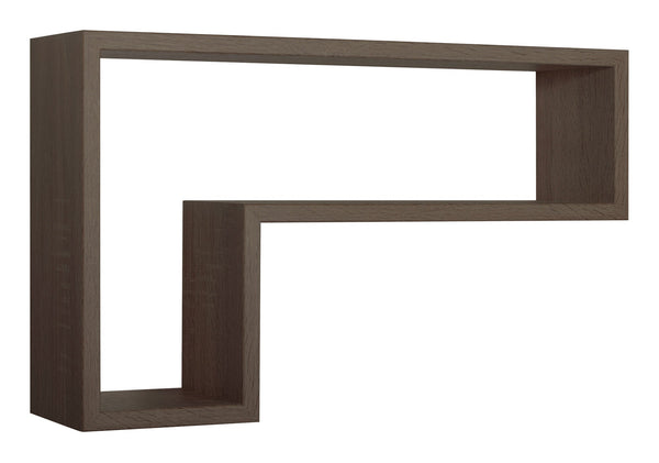 Etagère murale en forme de L 61x37x15,5 cm en panneau de fibres de bois Lettre Noyer sconto