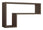 Etagère murale en forme de L 61x37x15,5 cm en panneau de fibres de bois Lettre Noyer