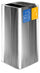 Poubelle de collecte 38x38xh80 cm en acier inoxydable avec couvercle basculant argenté