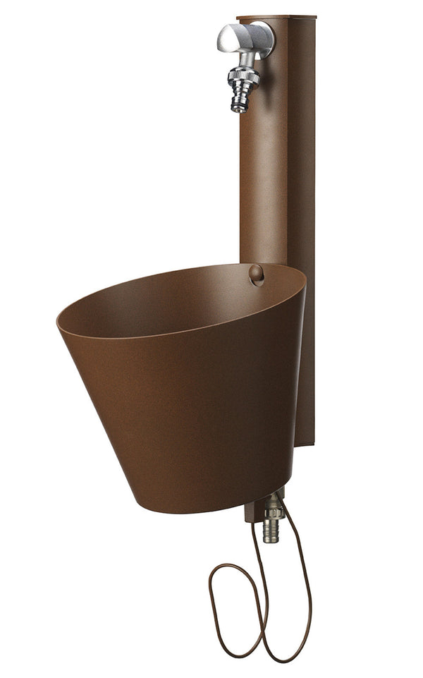 sconto Fontaine murale de jardin avec double robinet Belfer 42/PRS Rouille