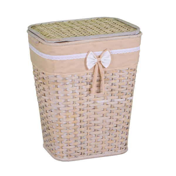 sconto Panier à linge rectangulaire en rotin naturel emanuele cm 41x31xh54