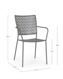 Sedia da Giardino 54x55x89h cm con Braccioli Lizette Dark Olive
