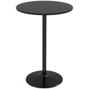 Tavolo Alto da Bar Moderno Rotondo con Base Ø70x102 cm in Acciaio e Piano in MDF Nero