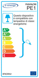 Plafoniera 1xE27 Ganci Cromo Vetro Lastra Bianco Decorato Marea E-Energy Fulvia