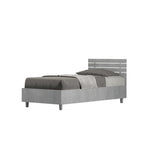 Letto Singolo Ankel Testata Doghe Dritta  Cemento Varie Misure