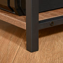 Scrivania da Ufficio 70x90x148,5 cm in Metallo e MDF Nero e Color Noce