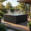 Piscina Spa Vasca Semi-Rigida 180x180x70 cm 6 Posti Riscaldamento Integrato Struttura in Schiuma NetSpa Celestia Nero Carbone