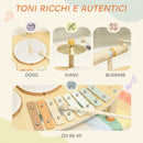 Set di Strumenti Musicali per Bambini 2+ Anni Batteria e Xilofono Colore Legno      