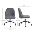 Sedia Poltrona Operativa da Ufficio con Funzione Dondolo 52x52x80-88 cm in Tessuto Vellutato Grigio