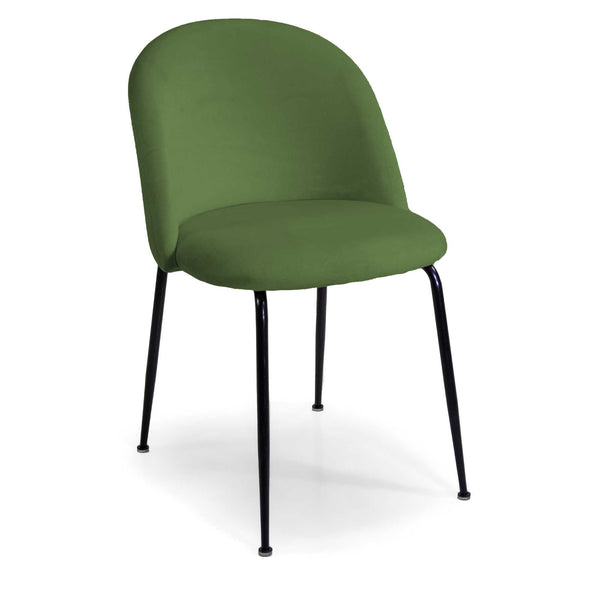 online Chaise Sammi 50x57xh47/77,5 cm en tissu velours vert/noir