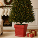 Base Albero di Natale a Vaso 40x40x41 cm con Attacco Universale in Resina Rosso      
