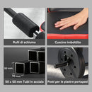 Panca Fitness con Rack per Pesi Schienale e Sedile Regolabili Dip Station Capacità 420 kg in Acciaio Nero e Rosso      