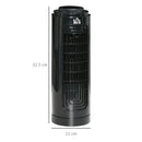 Ventilatore a Colonna Oscillante da Scrivania Ø11x32,5 cm 3 Velocità in ABS Nero