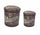 Set 2 Pouf Conteneur Rond en MDF Marron Moto