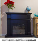 Cornice da Pavimento per Inserto Camino Elettrico 114x28,2x102,2 cm in MDF Sined Caldera Nero