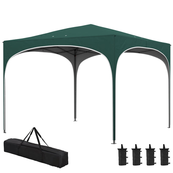 Gazebo Pieghevole 295x295 cm in Acciaio e tessuto Oxford Verde sconto