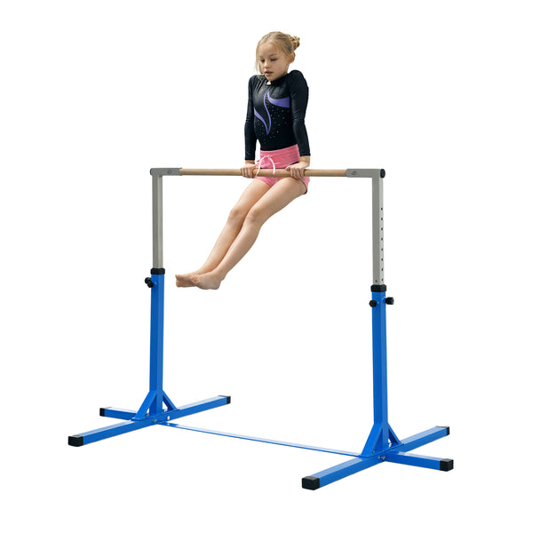online Sbarra per Ginnastica Artistica o Danza Classica Altezza Regolabile 92-150 cm in Acciaio e Legno Blu