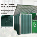 Capanno da Giardino Organizer per Bidoni Spazzatura 179,5x108x129,5 cm in Acciaio Zincato Verde      