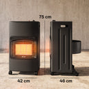 Stufa a Gas ed Elettrica Pieghevole 4,2 kW 42x46x75 cm con 3 Livelli di Calore e Sensore ODS in Metallo Nero      