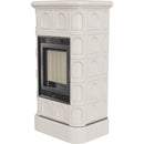 Stufa a Legna 136.5x71.5x59.8cm Flig Raleigh Crema con Piastrelle Crema