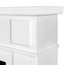 Camino Elettrico da Pavimento 95x120x30 cm Effetto Fiamma 1500W Olimpia & Lorance color Bianco