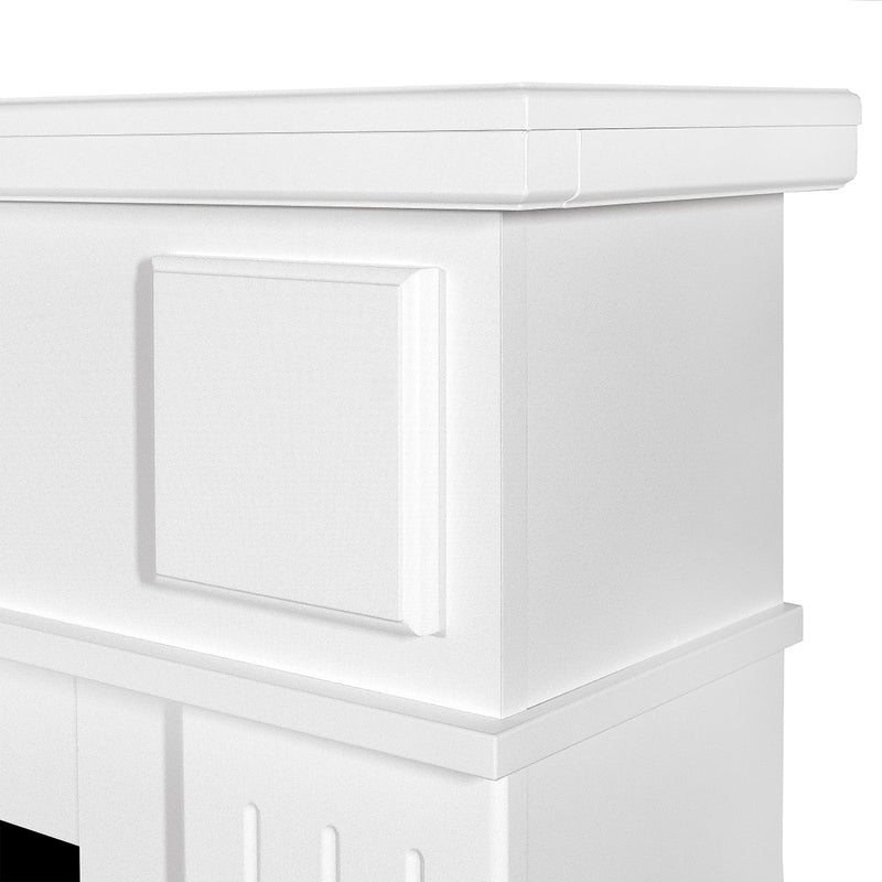 Camino Elettrico da Pavimento 95x120x30 cm Effetto Fiamma 1500W Olimpia & Lorance color Bianco