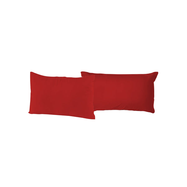 Paire de taies d'oreiller unies rouges sconto