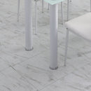 Tavolo Rettangolare 120x60x75 cm in Metallo e Vetro Temperato Bianco