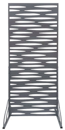 Set 2 Pezzi Pannello Decorativo Frangivista Verdemax Ornamentale o Divisorio 80x180 cm con Basi di Appoggio in Metallo Grigio