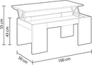 Tavolino Basso da Caffè 100x50x43 cm con Piano Sollevabile Rovere