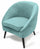 Fauteuil rembourré en velours avec pieds en bois Soriani vert Tiffany