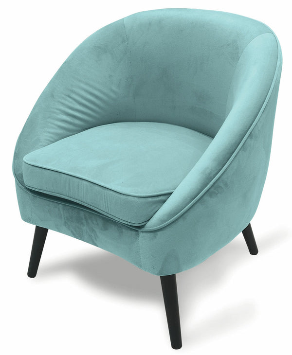 Fauteuil rembourré en velours avec pieds en bois Soriani vert Tiffany acquista