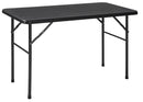 Tavolo Pieghevole da Giardino 122x60x74 cm con Top Effetto Legno