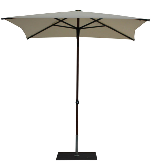 Ombrellone da Giardino 2x2 m Palo Ø38 mm in Alluminio Effetto Legno Tessuto Poliestere Trend Wood Ecru prezzo