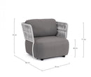 Poltrona 92x86x79h cm con Cuscini Palmer Bianco/Grigio 