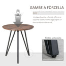 Tavolo Rotondo Ø70 cm in Metallo e Legno MDF Noce