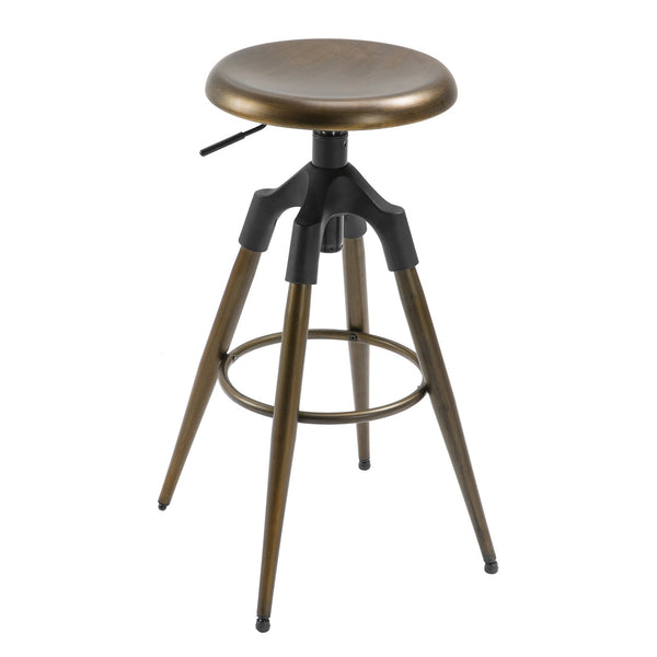 sconto Tabouret Haut de Bar en Métal Bronze