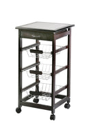 Carrello da Cucina in Legno Wengè 3 Cestelli Tosini A308-28W