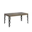 Tavolo Allungabile 160-264x90x77 cm Karamay Tortora Telaio Antracite 