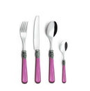 Servizio Set di Posate 24 pezzi in Acciaio Inox Eme Napoleon Perlato Fuxia 14