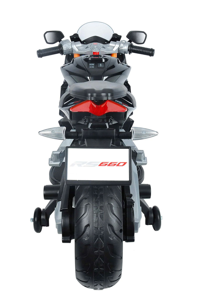 Moto Elettrica per Bambini Licenza Ufficiale Aprilia RS660 12V 3,5Ah Nero       