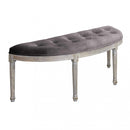 Panca Margi in Velluto Taupe 125x45x48 h cm in Legno Marrone