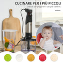 Frullatore ad Immersione Mixer Cucina 4 in 1 1000W con Accessori Argento e Nero