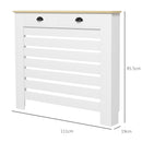Copri Termosifoni 111x19x95,5 cm con 2 Cassetti in MDF Bianco      