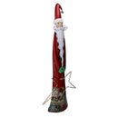 Babbo natale in metallo con stella rosso con led cm 24,8x10,8xh75,5