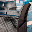 Set da Giardino Divano 2 Poltrone e Tavolino in Polipropilene Antracite